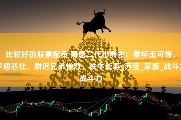 比较好的股票配资 隋唐二代小爵主：秦怀玉可惜，罗通悲壮，尉迟兄弟惨烈，铁牛长寿_苏宝_家族_战斗力